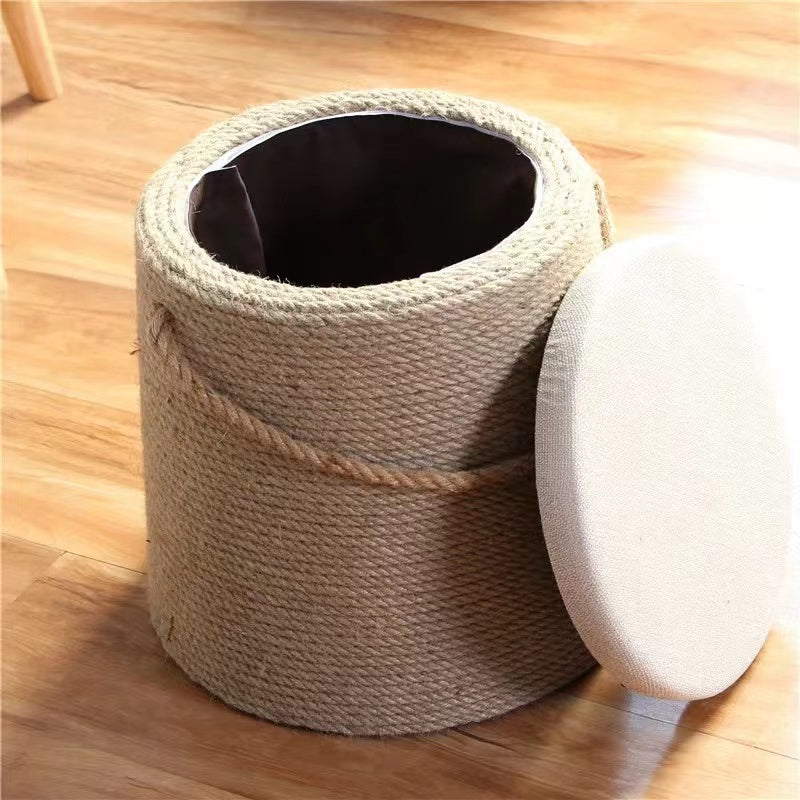 Wide Round Storage Ottoman - 4 Seasons Home Gadgets