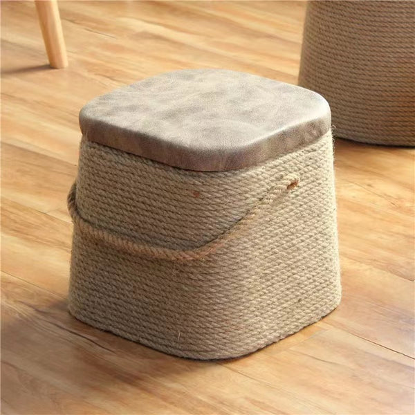 Wide Round Storage Ottoman - 4 Seasons Home Gadgets