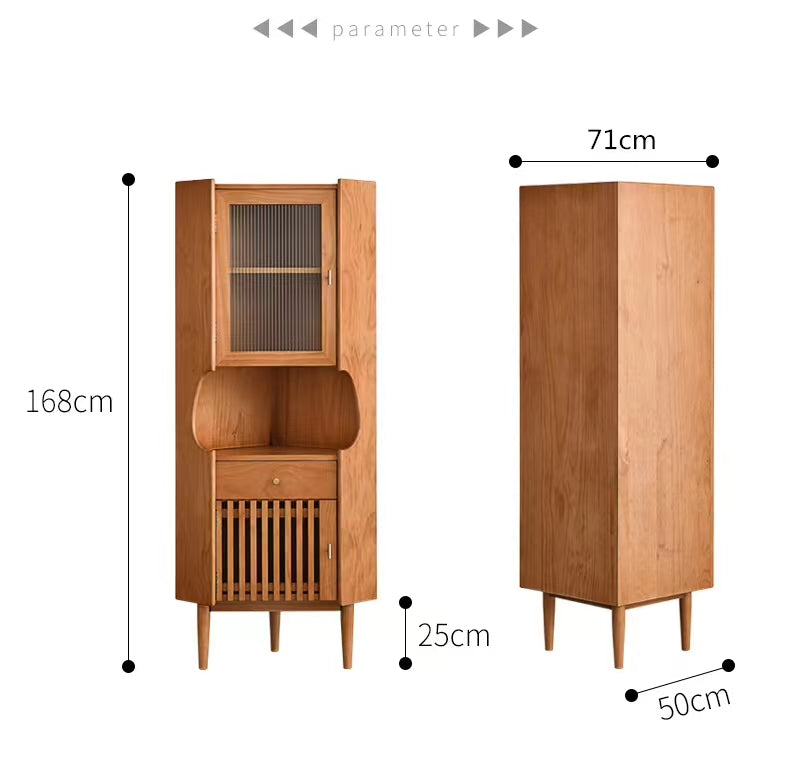 Wide Solid Wood Corner Cabinet - 4 Seasons Home Gadgets