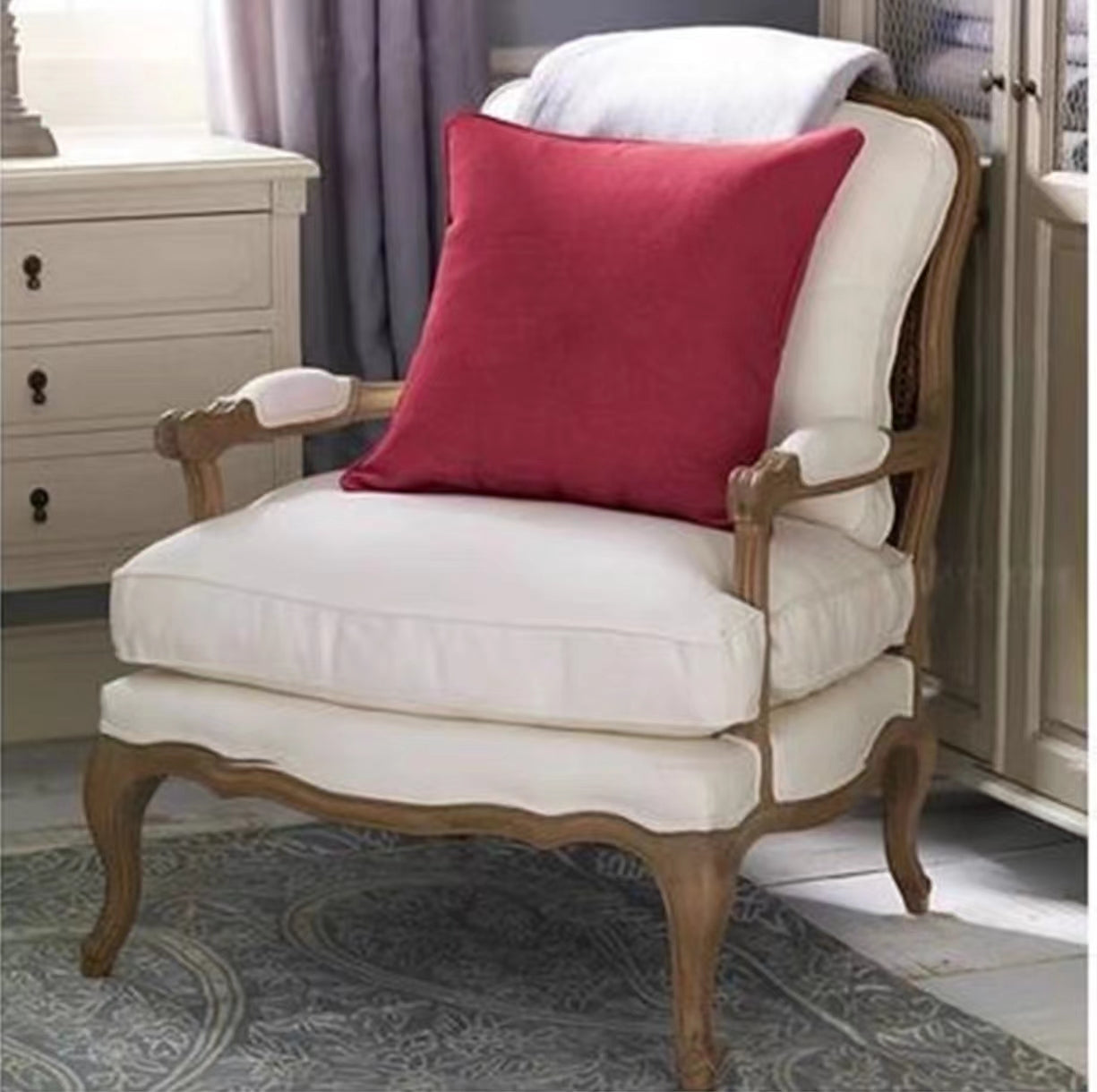 Wide Tufted Slipcovered Armchair - 4 Seasons Home Gadgets