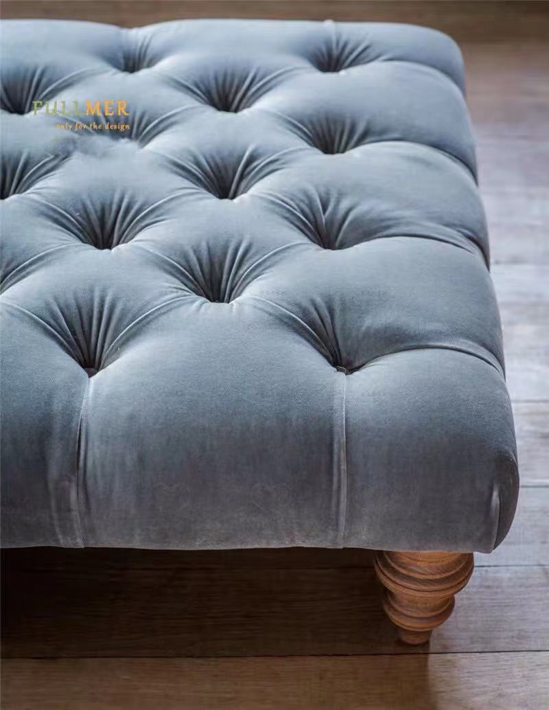 Wide Velvet Tufted Rectangle Cocktail Ottoman - 4 Seasons Home Gadgets