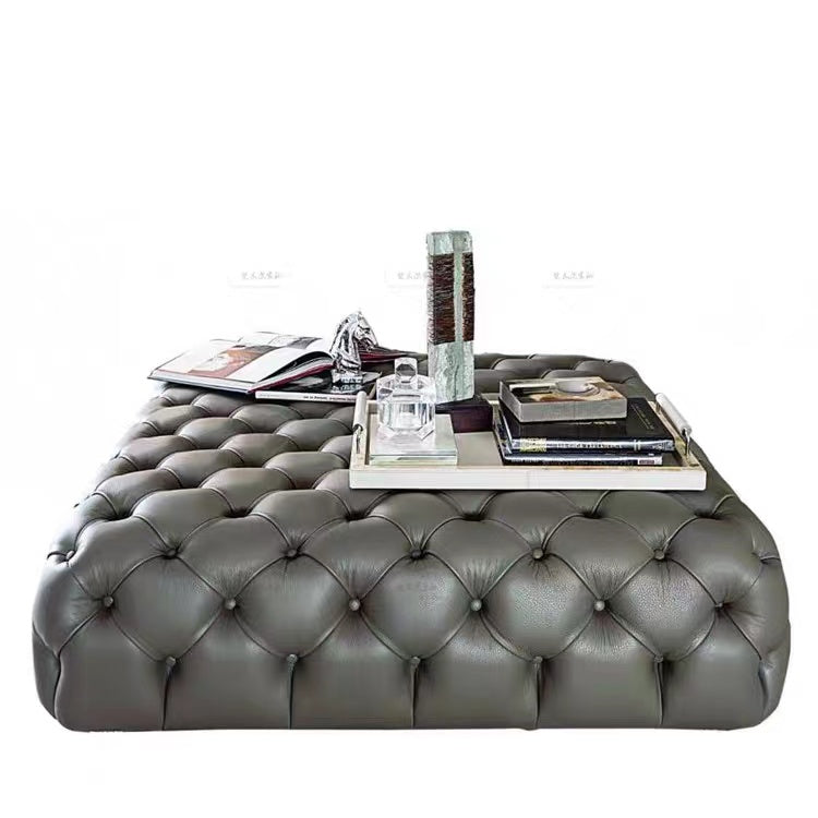 Wide Velvet Tufted Rectangle Standard Ottoman - 4 Seasons Home Gadgets