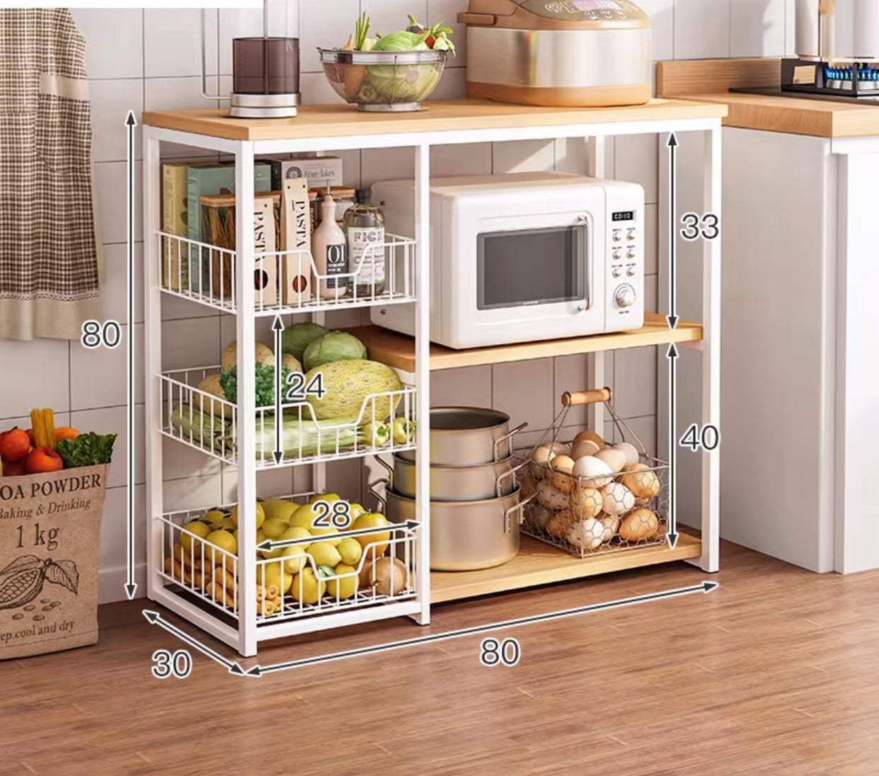 Wire Metal Shelving Unit Baker's Rack - 4 Seasons Home Gadgets