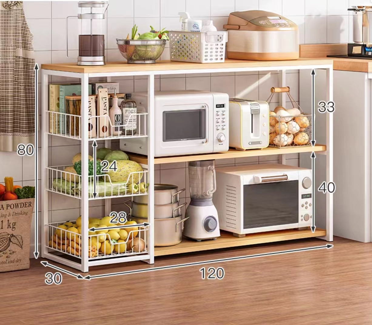 Wire Metal Shelving Unit Baker's Rack - 4 Seasons Home Gadgets