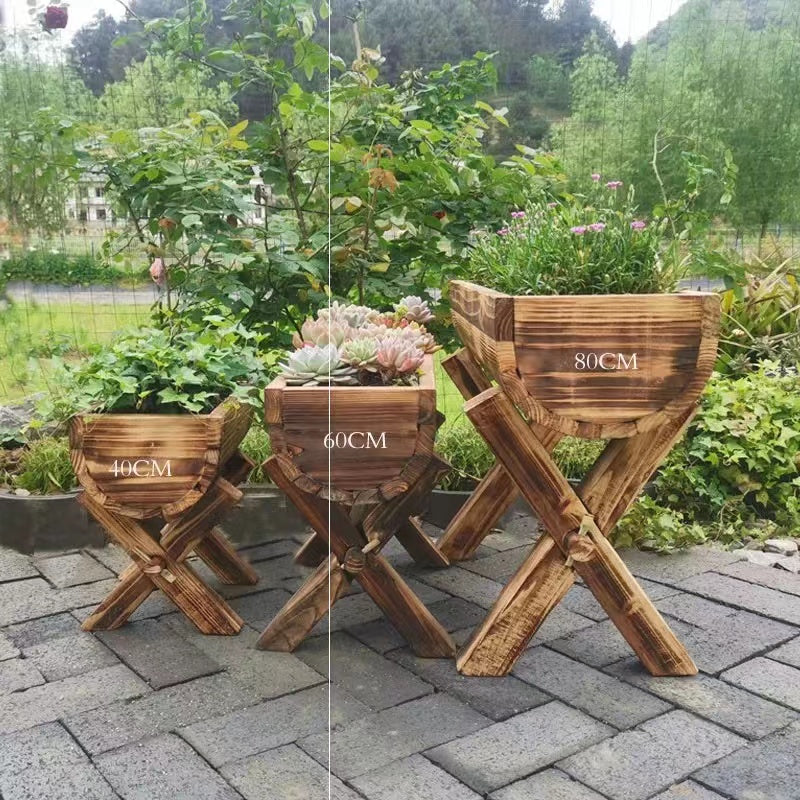 Wood Barrel Planter - 4 Seasons Home Gadgets