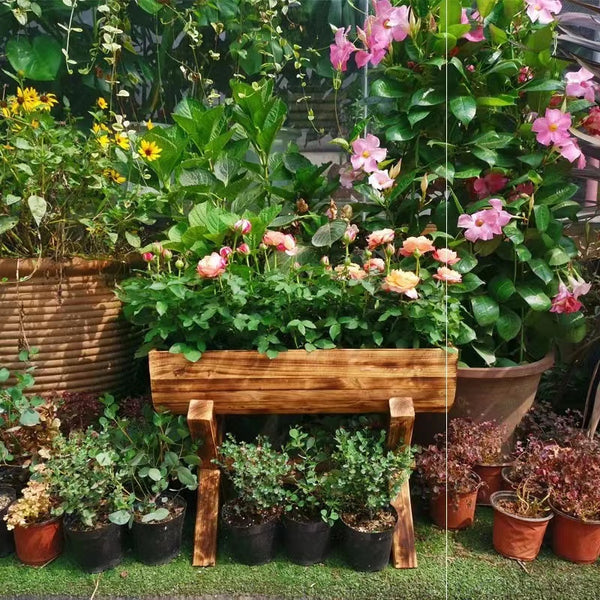 Wood Barrel Planter - 4 Seasons Home Gadgets