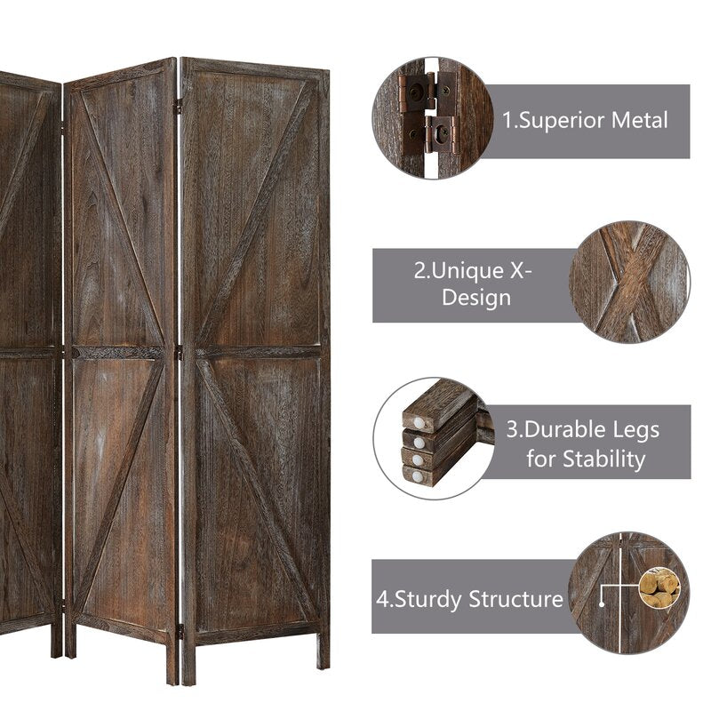 Wood Folding Room Divider - 4 Seasons Home Gadgets