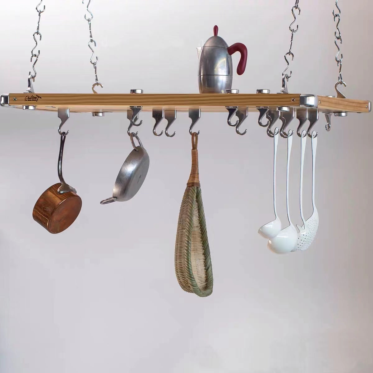 Wood Hanging Pot Rack - 4 Seasons Home Gadgets