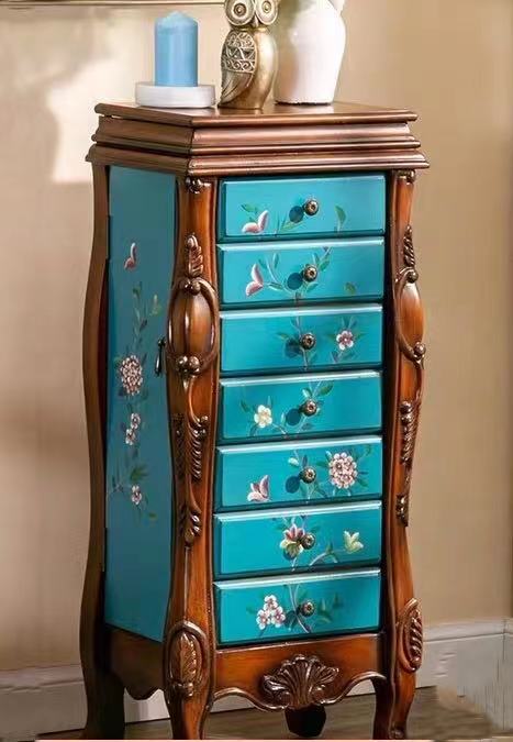 Wood Jewelry Armoire with Mirror - 4 Seasons Home Gadgets