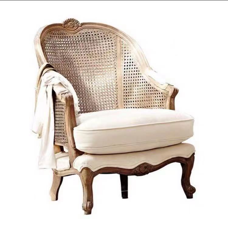 Wood Rattan Back Armchair - 4 Seasons Home Gadgets