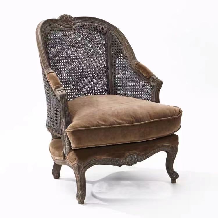 Wood Rattan Back Armchair - 4 Seasons Home Gadgets