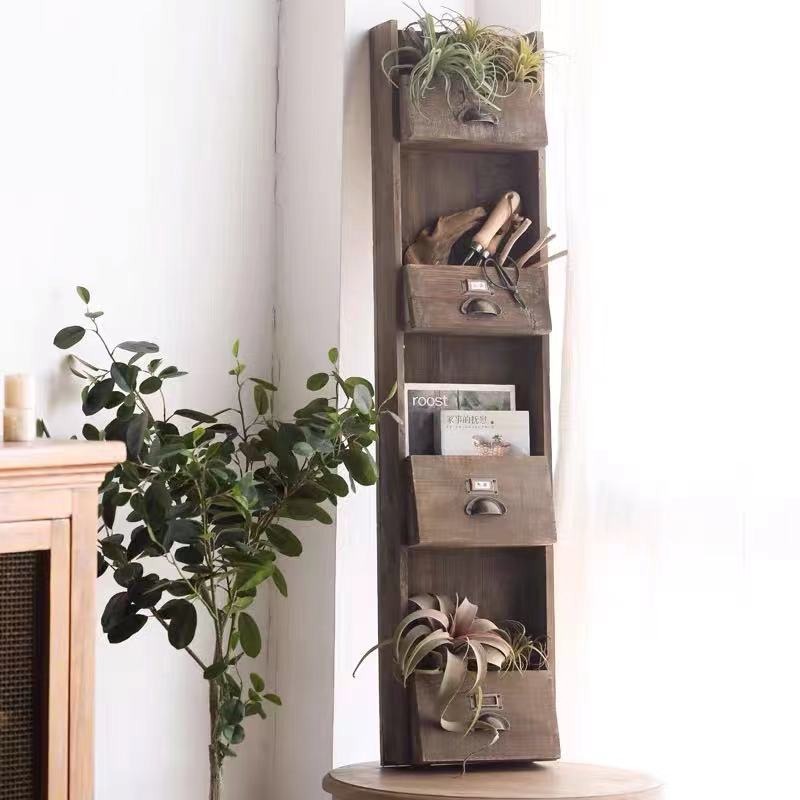 Wood Standing Magazine Rack - 4 Seasons Home Gadgets