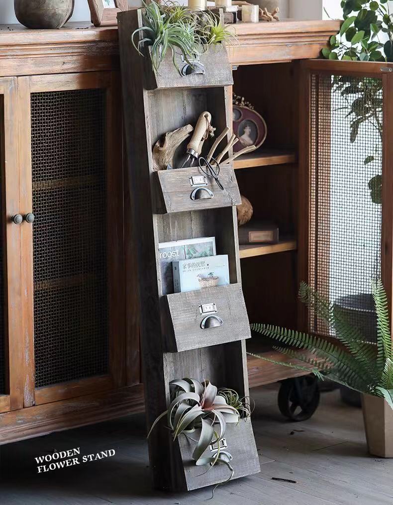 Wood Standing Magazine Rack - 4 Seasons Home Gadgets