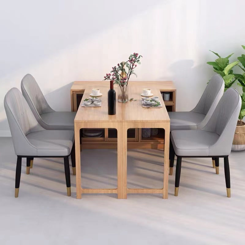 Wood Storage Sideboard Drop Leaf Dining Table With Chair Set - 4 Seasons Home Gadgets