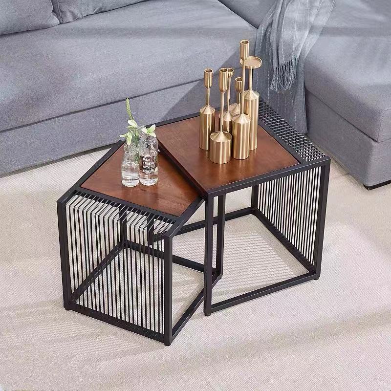 Wood & Metal Frame End Table Set - 4 Seasons Home Gadgets