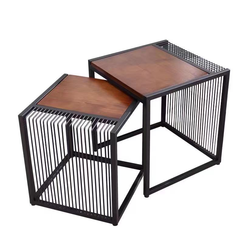 Wood & Metal Frame End Table Set - 4 Seasons Home Gadgets