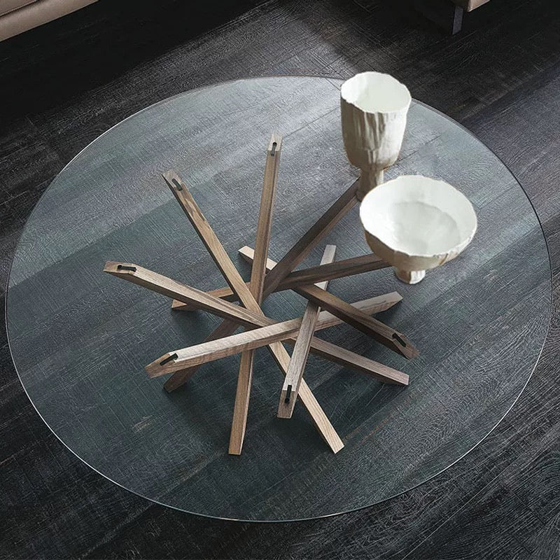 Wooden Cross Legs Coffee Table - 4 Seasons Home Gadgets