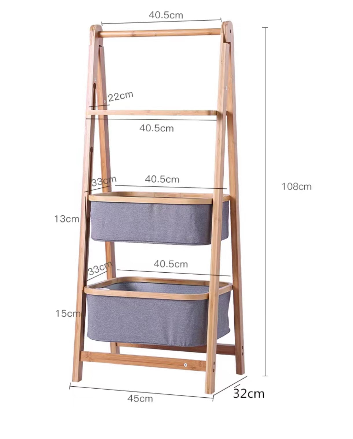 Wooden Hamper Rack Stand - 4 Seasons Home Gadgets