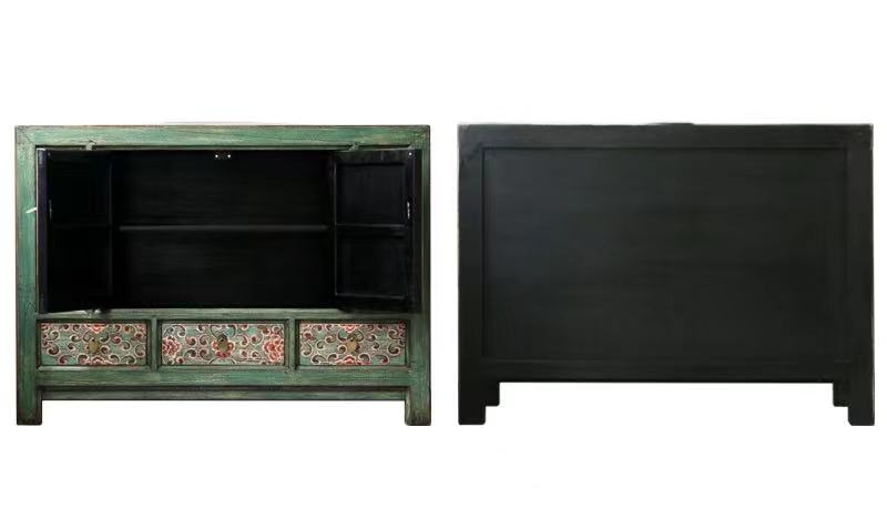 Wooden Mint Floral Sideboard Chest Cabinet - 4 Seasons Home Gadgets