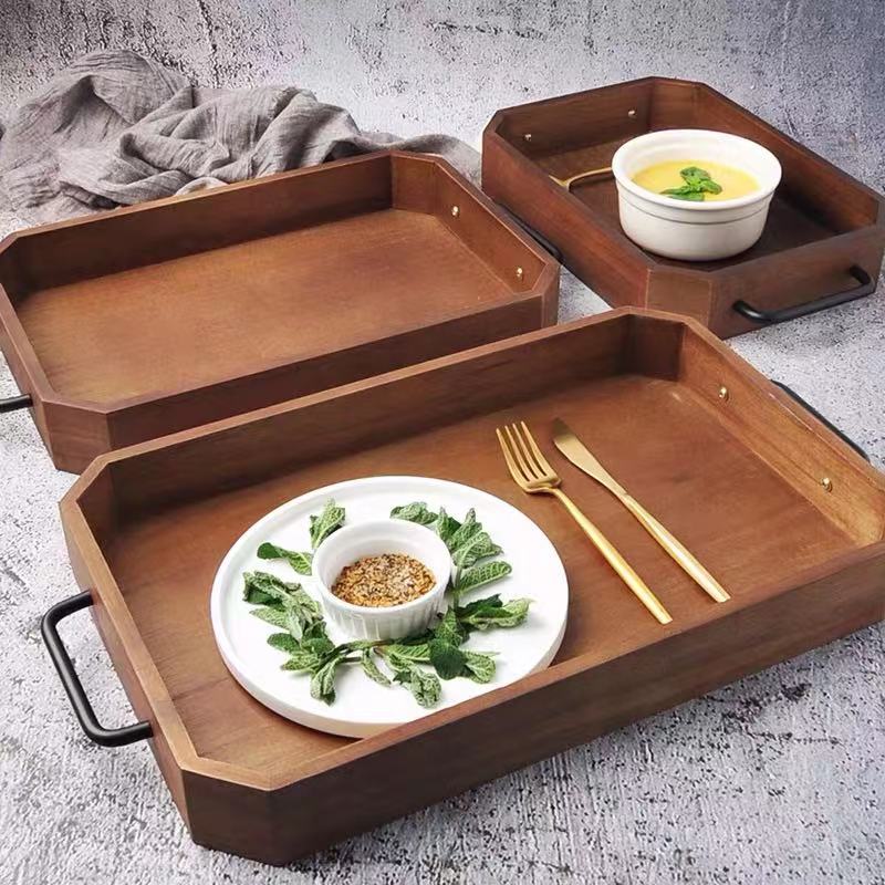 Wooden Serve Tray Set - 4 Seasons Home Gadgets