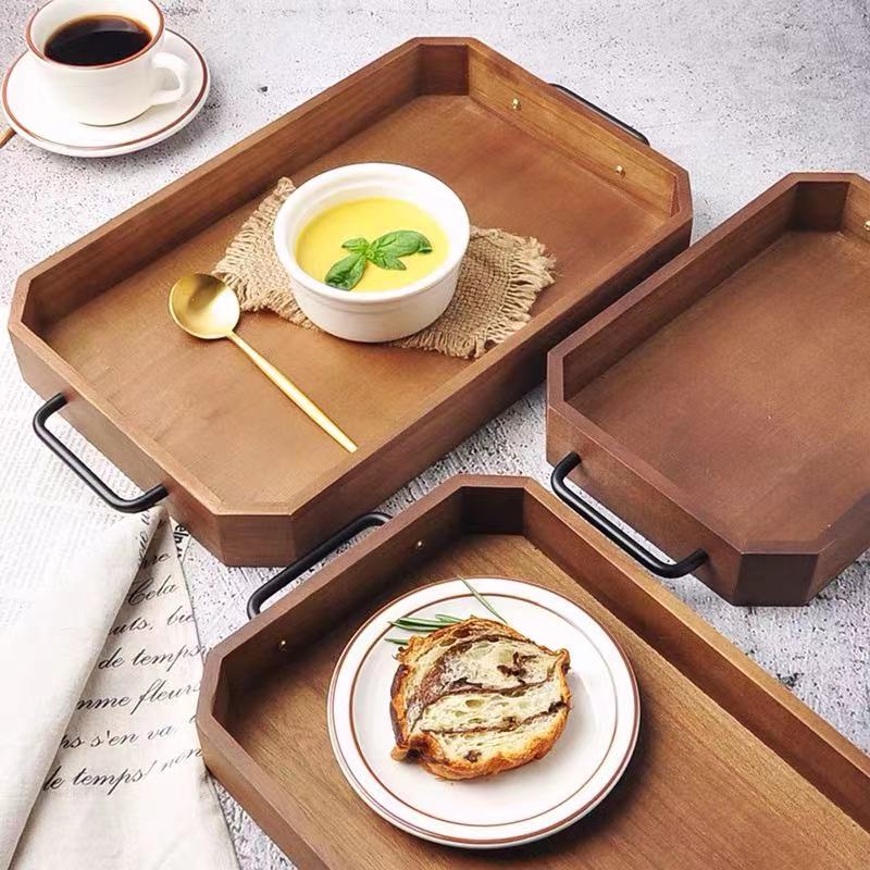 Wooden Serve Tray Set - 4 Seasons Home Gadgets