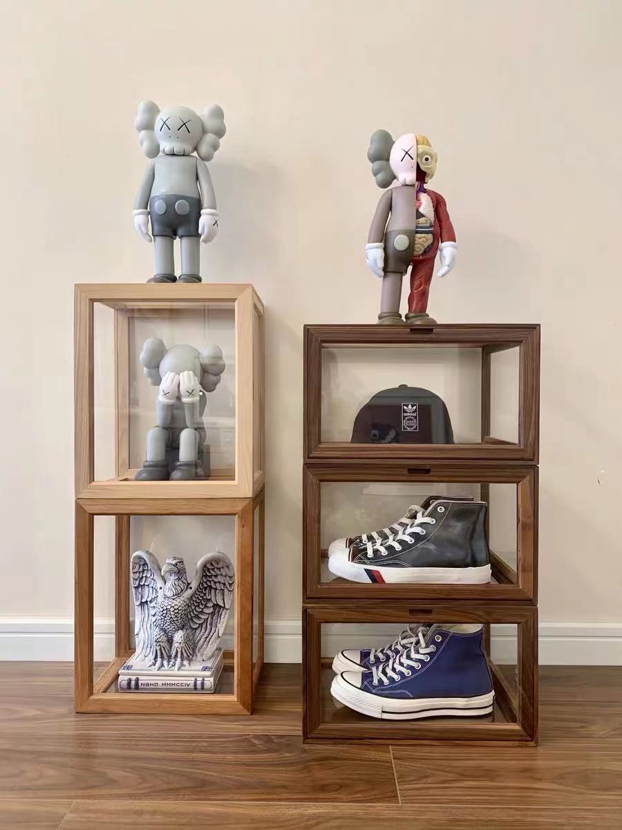 Cherry Wood Sneaker Display Case - 4 Seasons Home Gadgets