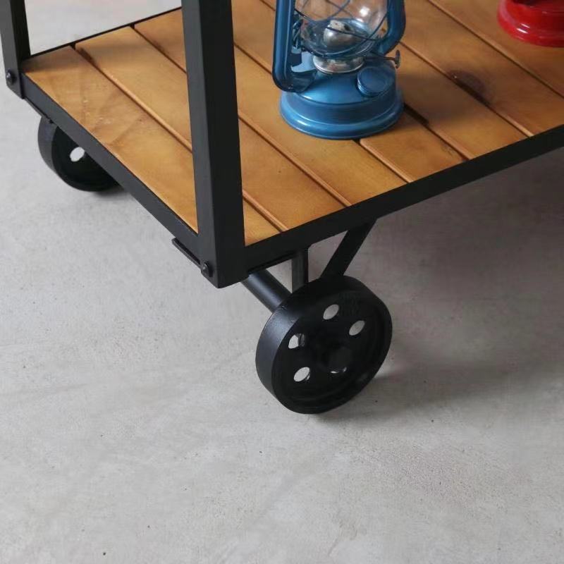 Woodgrain Metal Bar Cart - 4 Seasons Home Gadgets