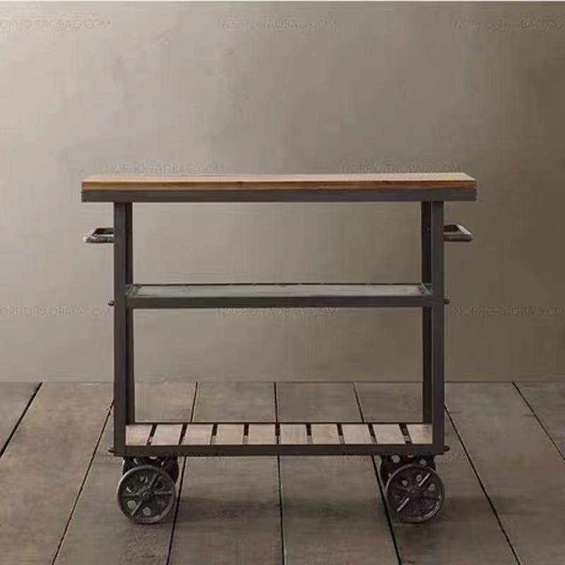 Woodgrain Metal Bar Cart - 4 Seasons Home Gadgets