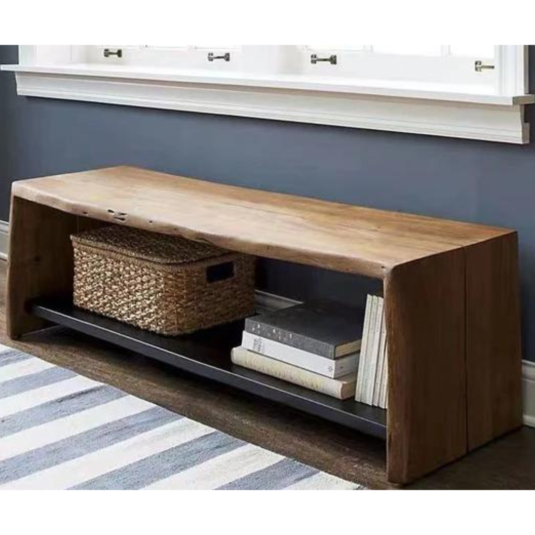 Woodgrain Shoe Storage Bench - 4 Seasons Home Gadgets