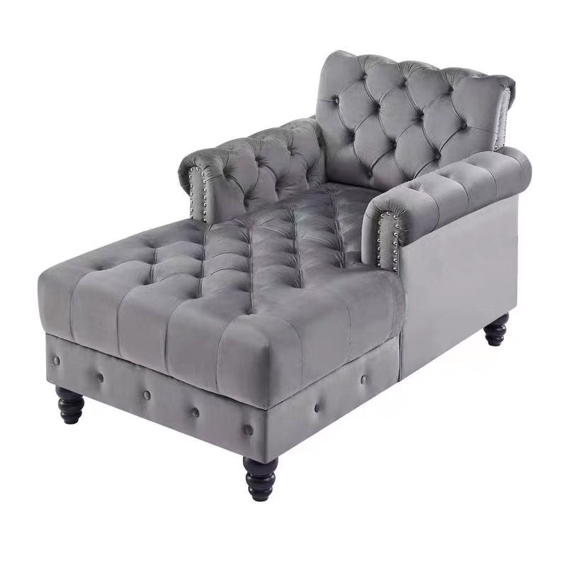 Zeinoun Velvet Chaise Lounge - 4 Seasons Home Gadgets