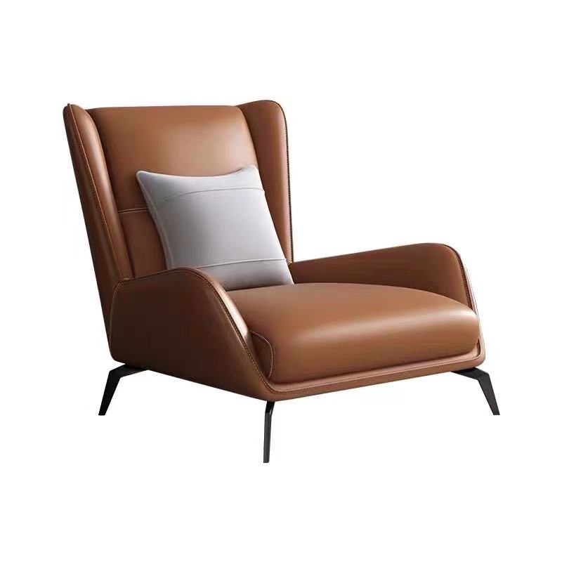 Wide Tufted Wingback Leather Chair - 4 Seasons Home Gadgets