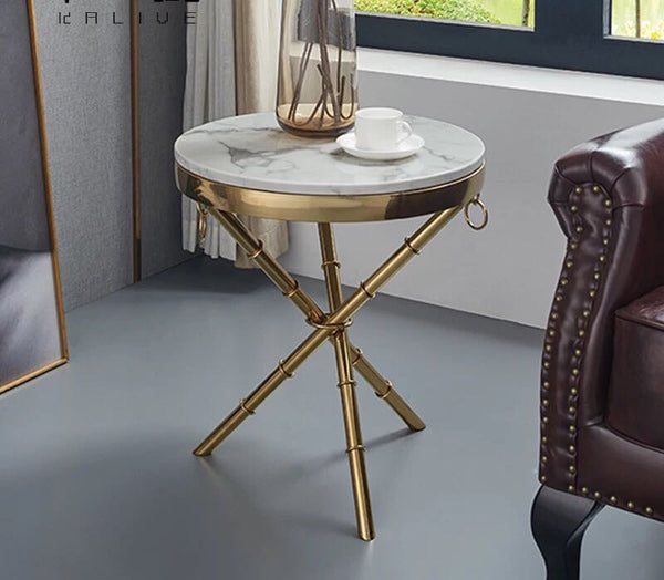 Marble Brass End Table - 4 Seasons Home Gadgets