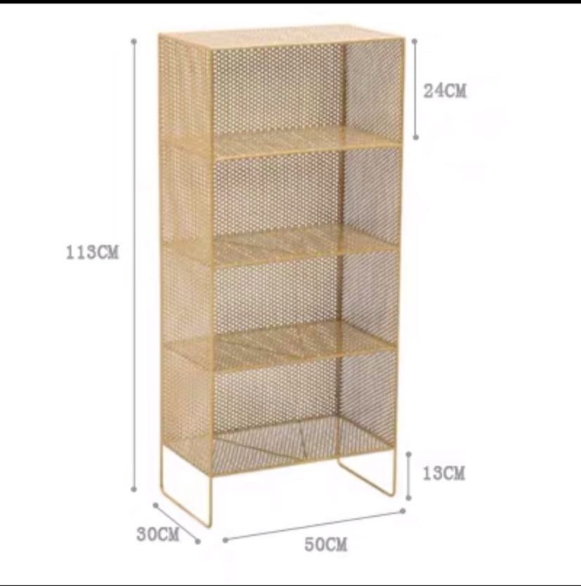 Gold Mesh Storage Shelves - 4 Seasons Home Gadgets