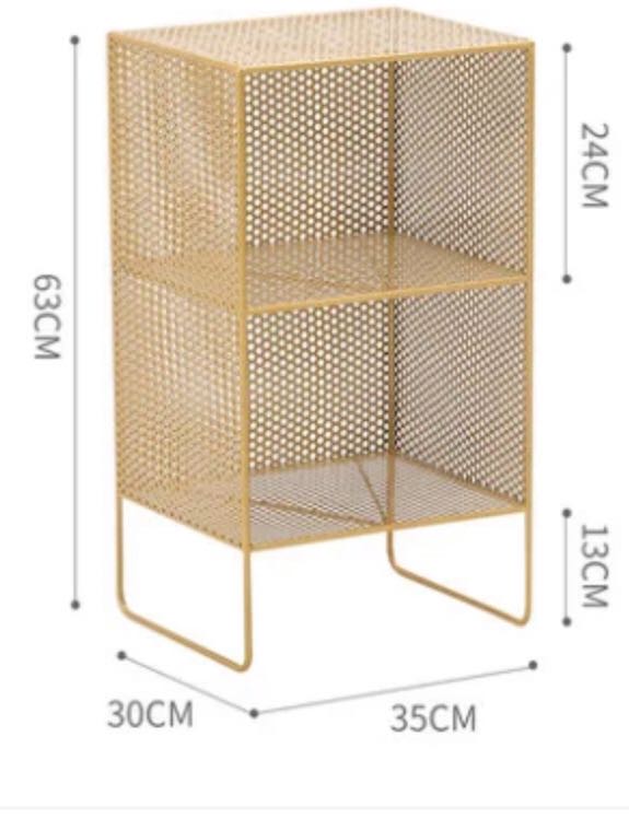 Gold Mesh Storage Shelves - 4 Seasons Home Gadgets