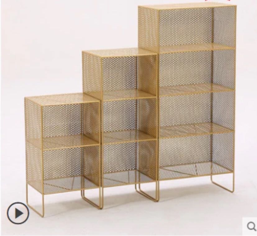 Gold Mesh Storage Shelves - 4 Seasons Home Gadgets