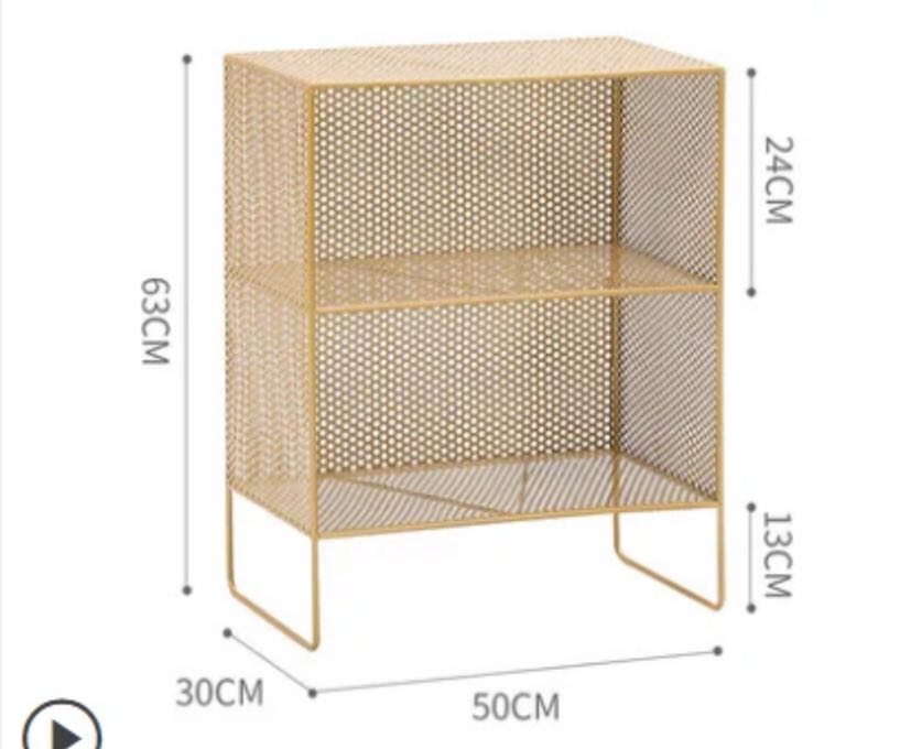 Gold Mesh Storage Shelves - 4 Seasons Home Gadgets