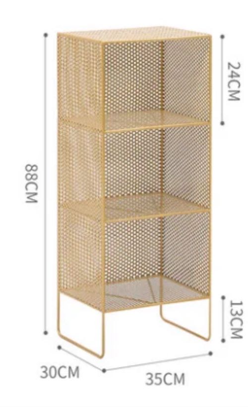 Gold Mesh Storage Shelves - 4 Seasons Home Gadgets