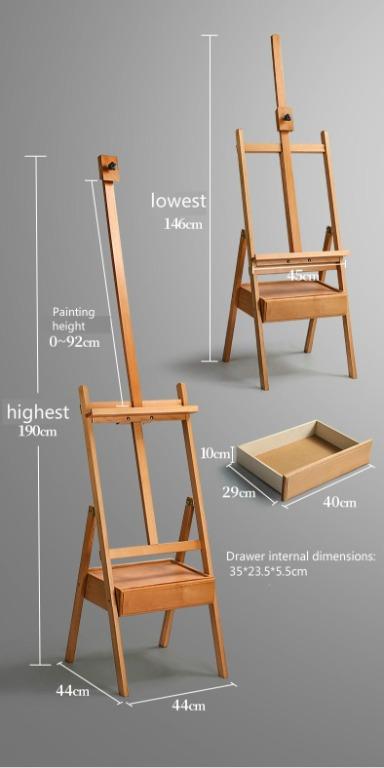 Pinewood Adjustable H-Frame Painting Easel - 4 Seasons Home Gadgets