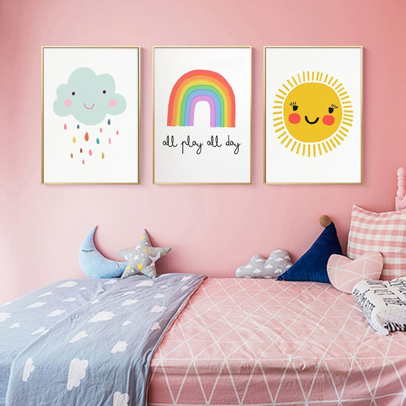 Play All Day On The Rainbow Wall Art Set - 4 Seasons Home Gadgets