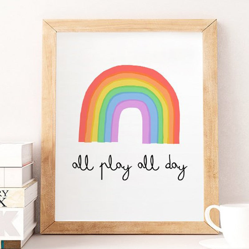 Play All Day On The Rainbow Wall Art Set - 4 Seasons Home Gadgets