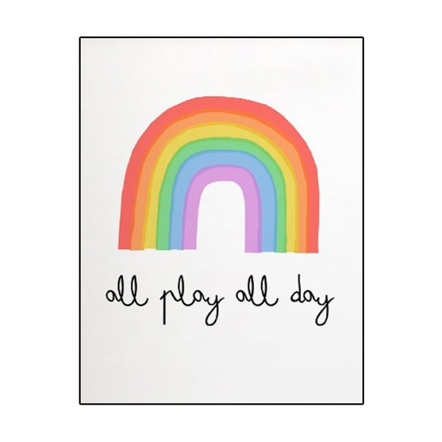 Play All Day On The Rainbow Wall Art Set - 4 Seasons Home Gadgets