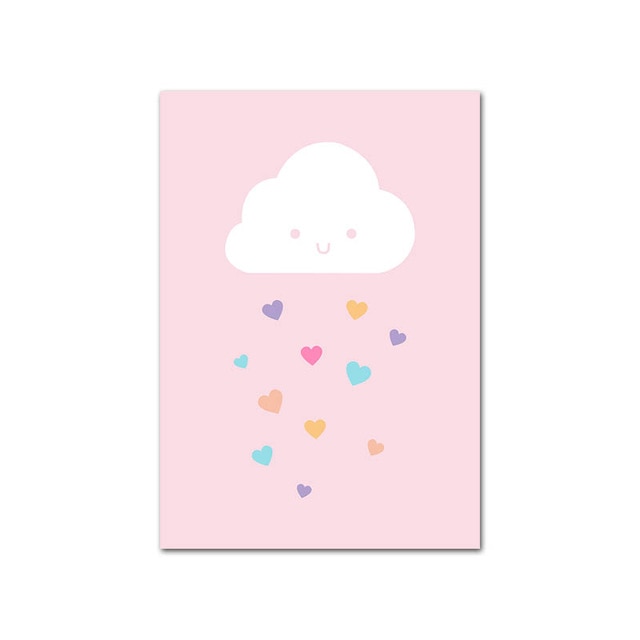 Pink Rainbow Cloud Wall Art  For Girls Bedrooms - 4 Seasons Home Gadgets