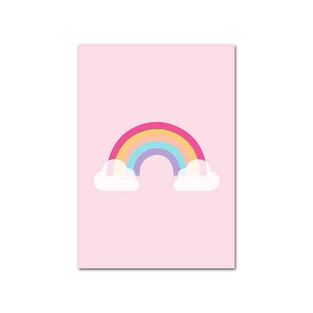 Pink Rainbow Cloud Wall Art  For Girls Bedrooms - 4 Seasons Home Gadgets