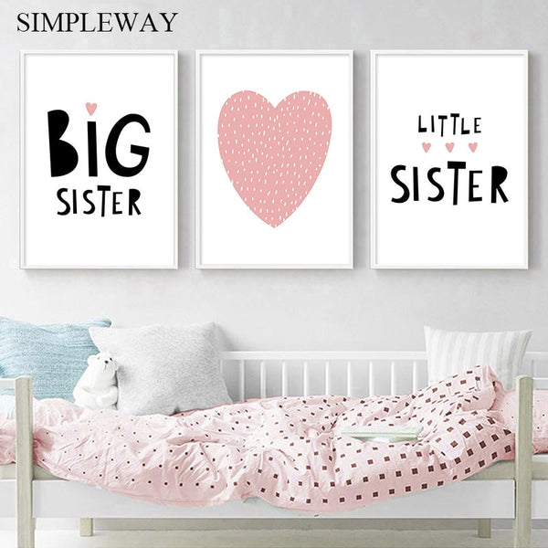 Big Sister Loves Little Sister Quotes Wall Art - 4 Seasons Home Gadgets