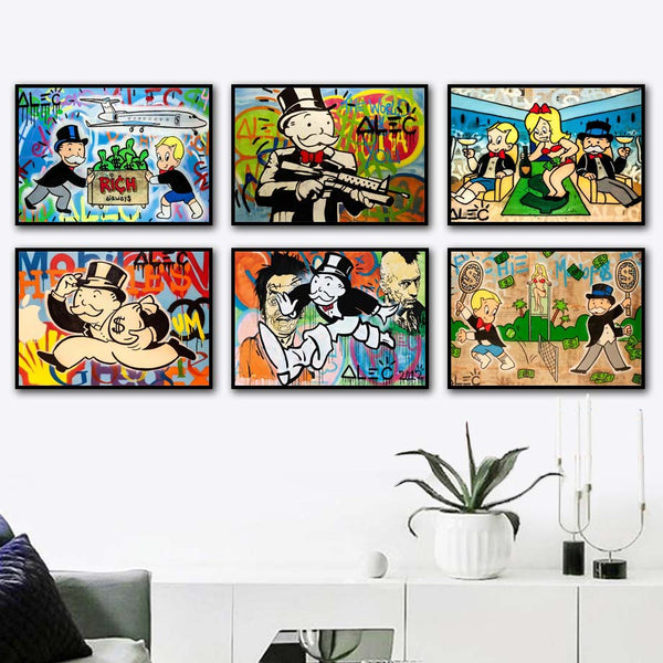 Alec Monopoly Wall Art Canvas Poster - 4 Seasons Home Gadgets