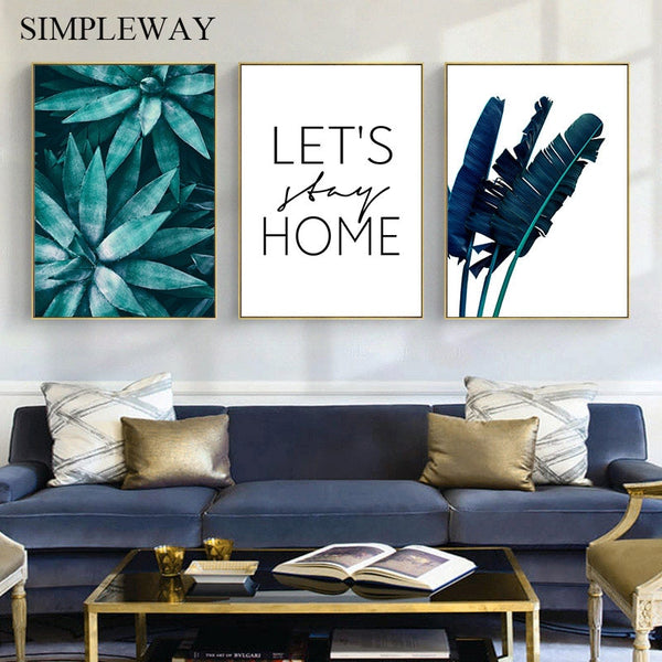Let's Stay Home Banana Leaf Wall Art - 4 Seasons Home Gadgets