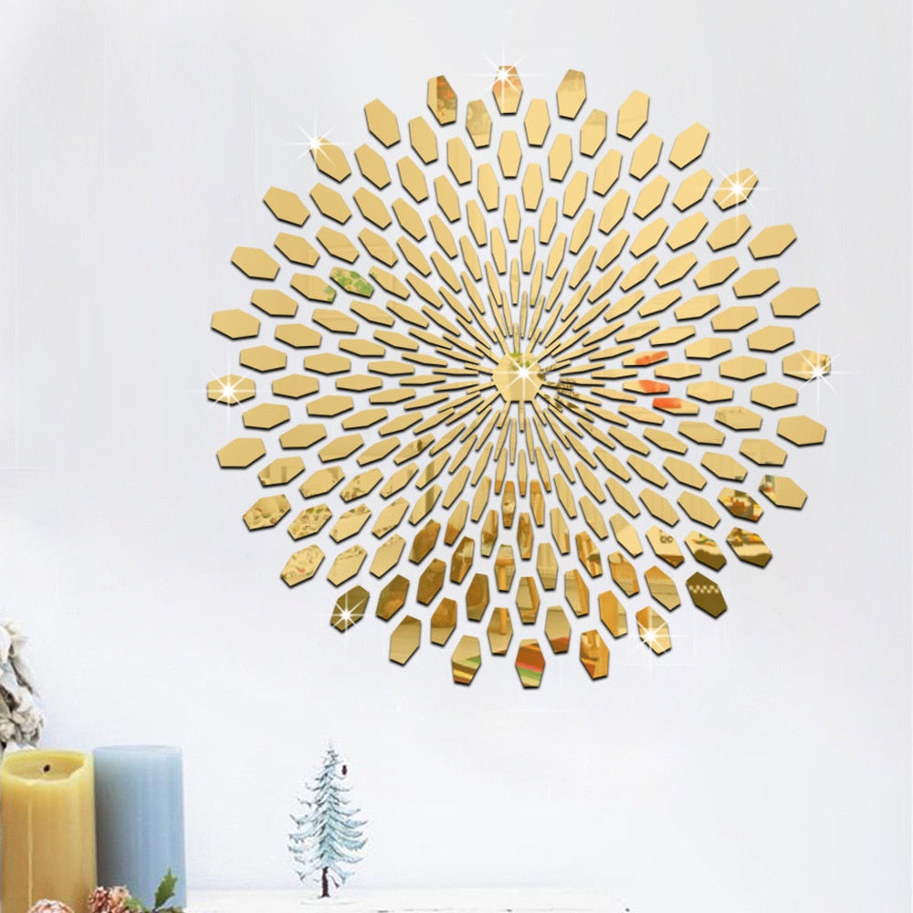 Lotus Mirror Sticker Wall Art - 4 Seasons Home Gadgets