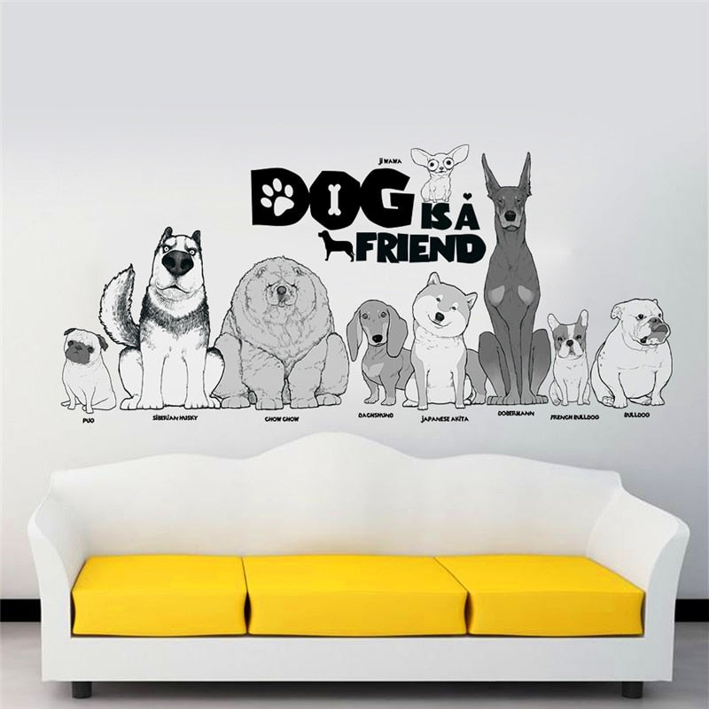 A Dog Is A Friend Wall Decal Sticker - 4 Seasons Home Gadgets