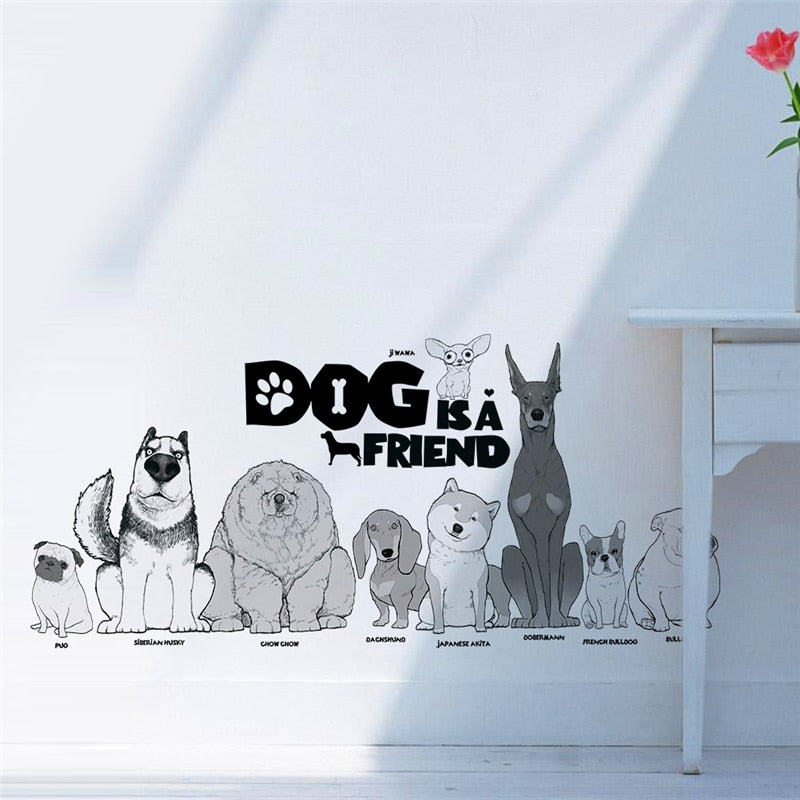 A Dog Is A Friend Wall Decal Sticker - 4 Seasons Home Gadgets