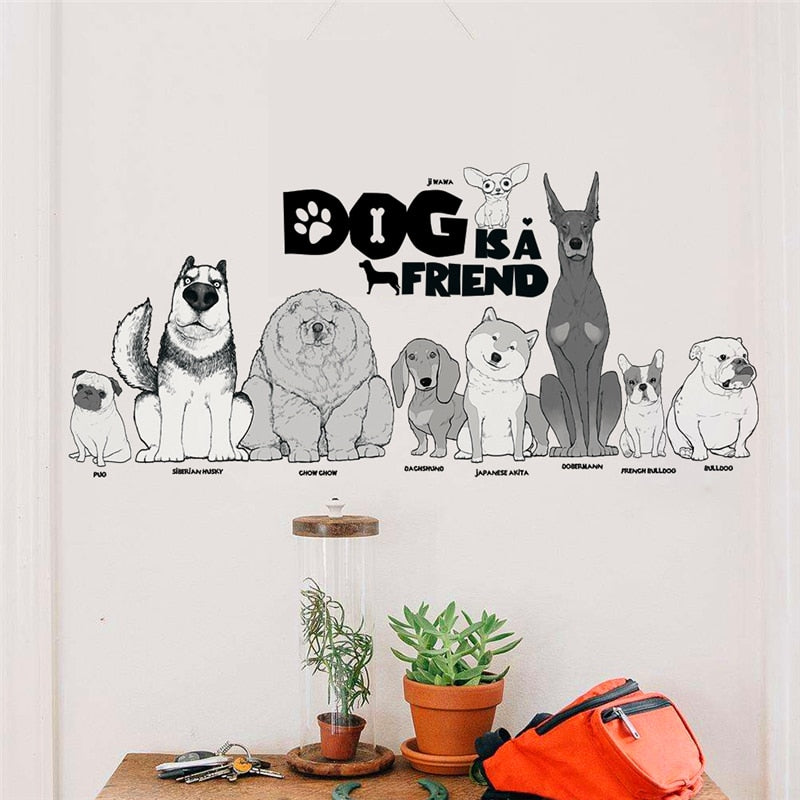 A Dog Is A Friend Wall Decal Sticker - 4 Seasons Home Gadgets